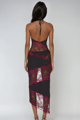 Diederik Deconstruct Floral Lace Maxi Dress