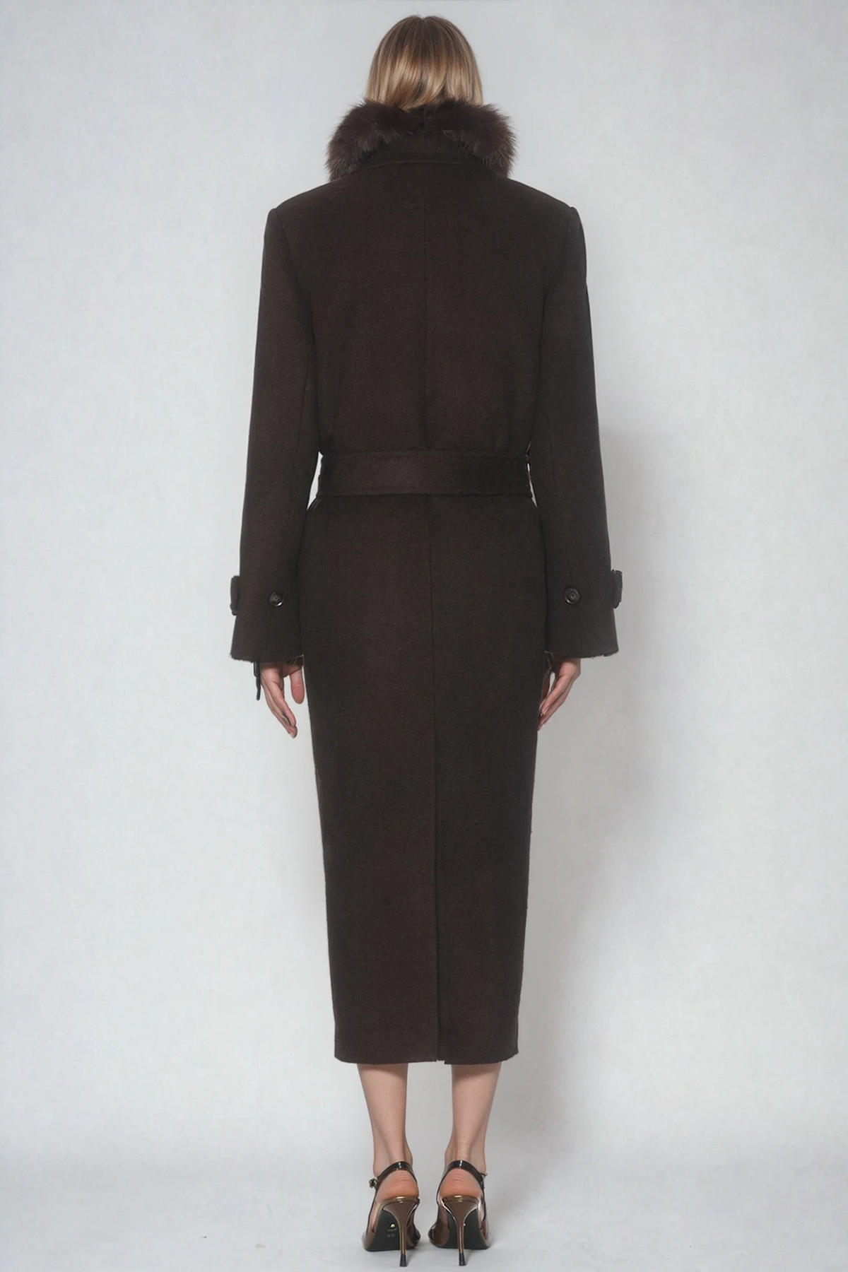 Dieter Double Breasted Coat In Brown