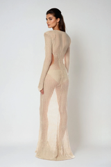 Dietlinde Cutout Crystal Knit Maxi Dress