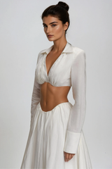 Diklah Long Sleeve Crop Skirt Set