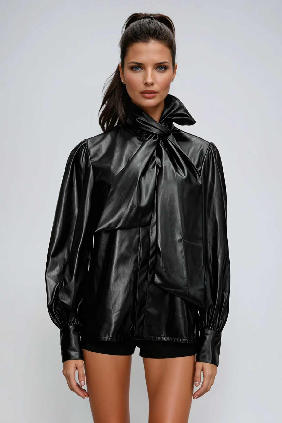 Dionisio Tie Up Leather Shirt