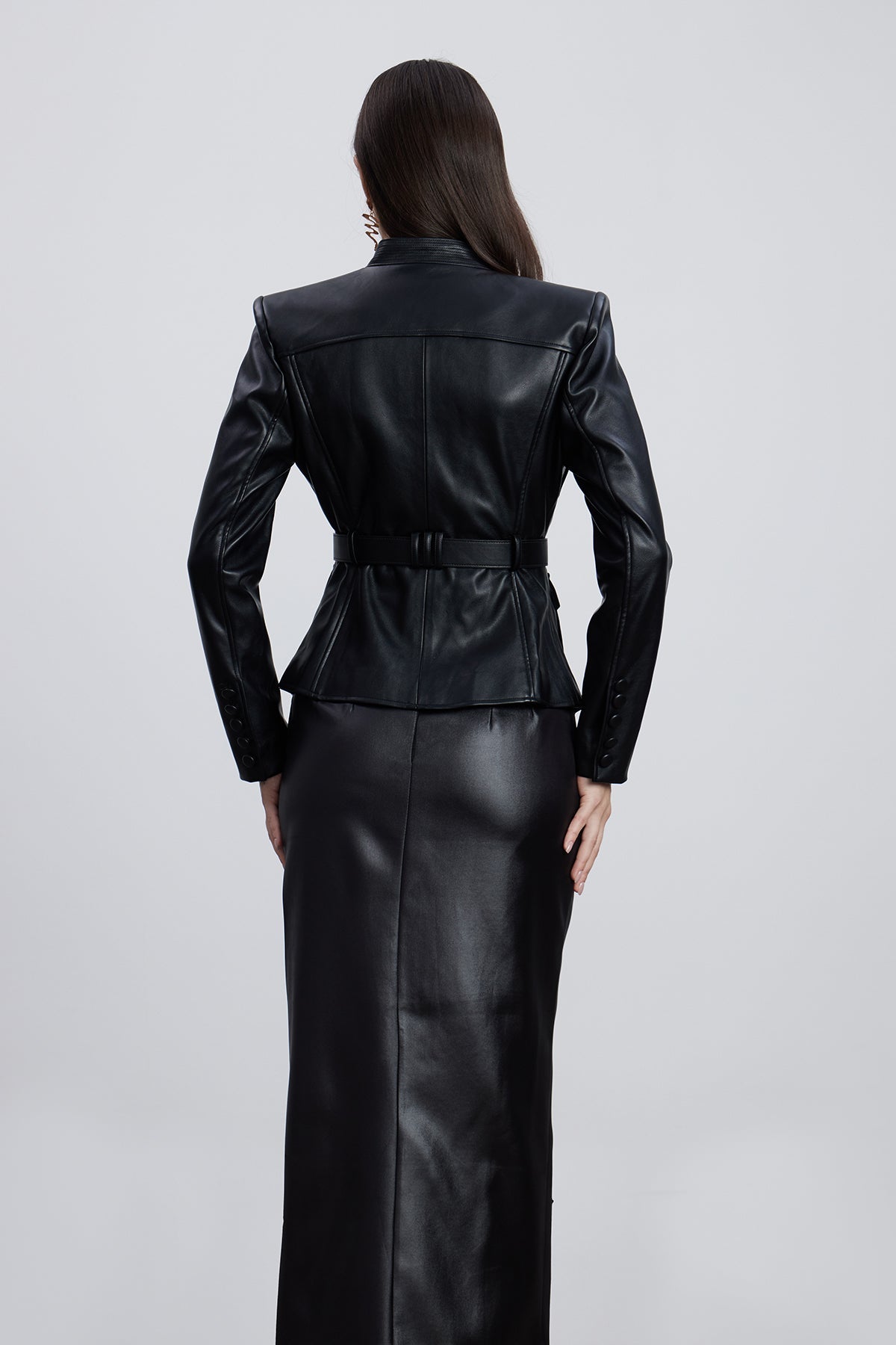 Dionysia Plunge Leather Jacket