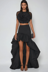 Dionysius Ruffle High Low Skirt