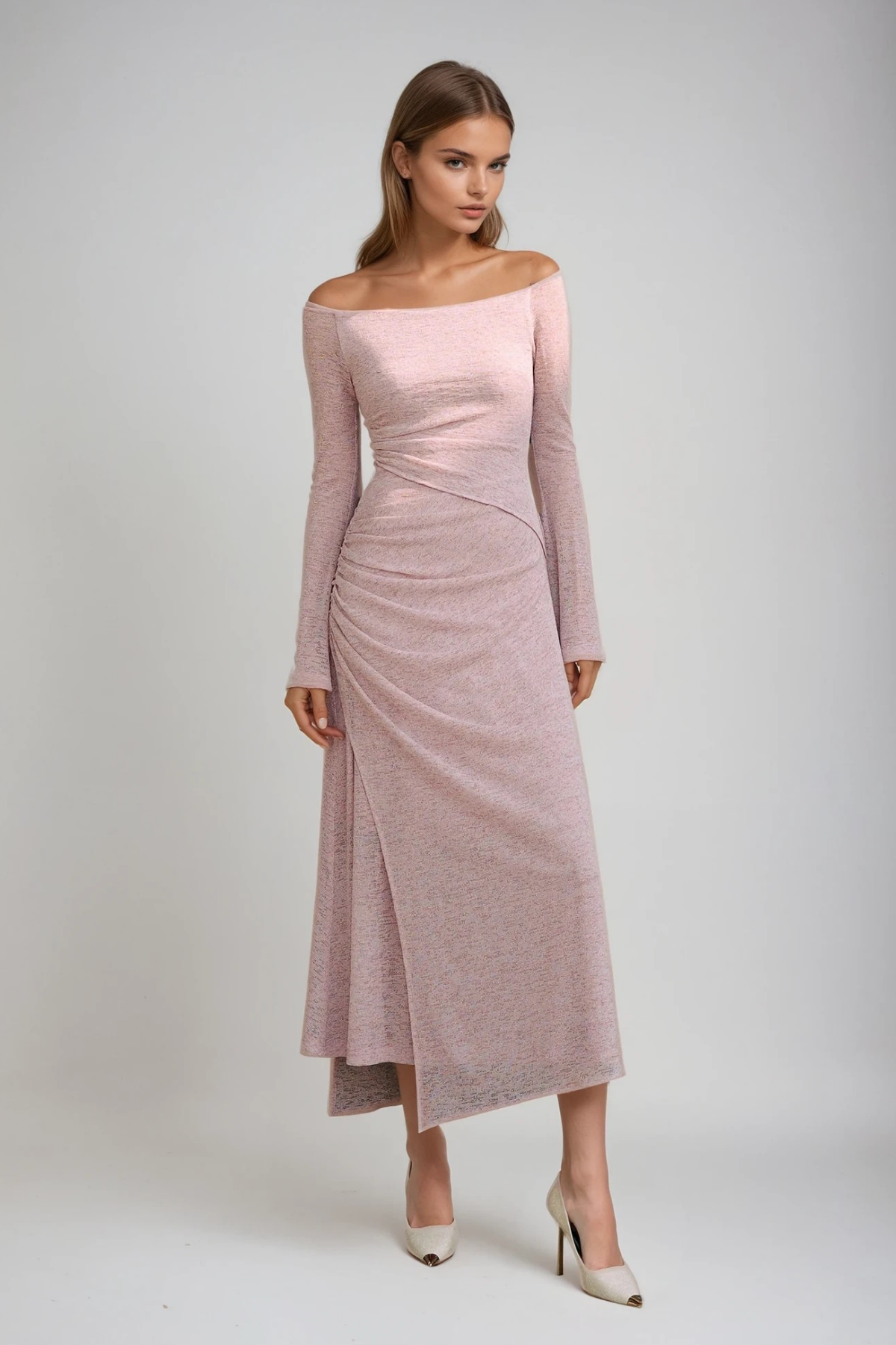 Dirke Off Shoulder Bodycon Maxi Dress