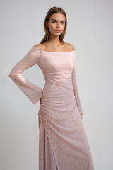 Dirke Off Shoulder Bodycon Maxi Dress