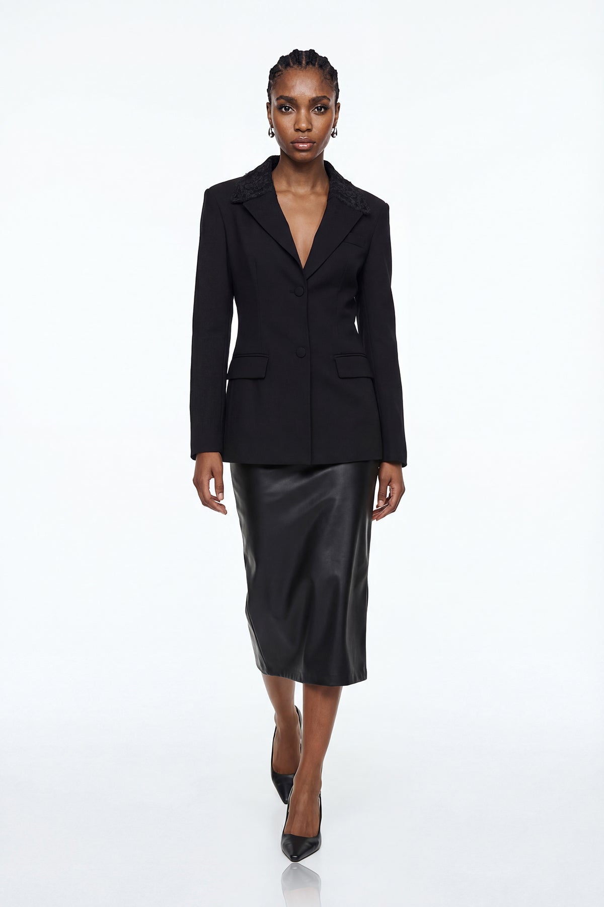 Disha Lace Floral Blazer