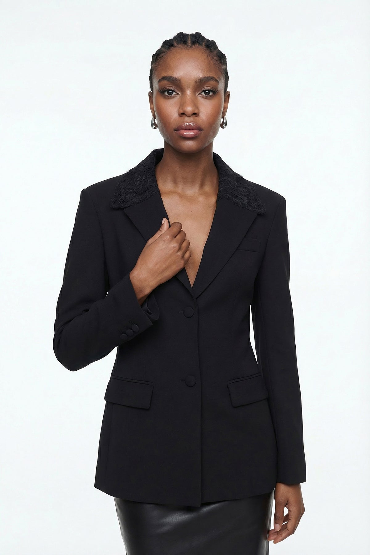 Disha Lace Floral Blazer