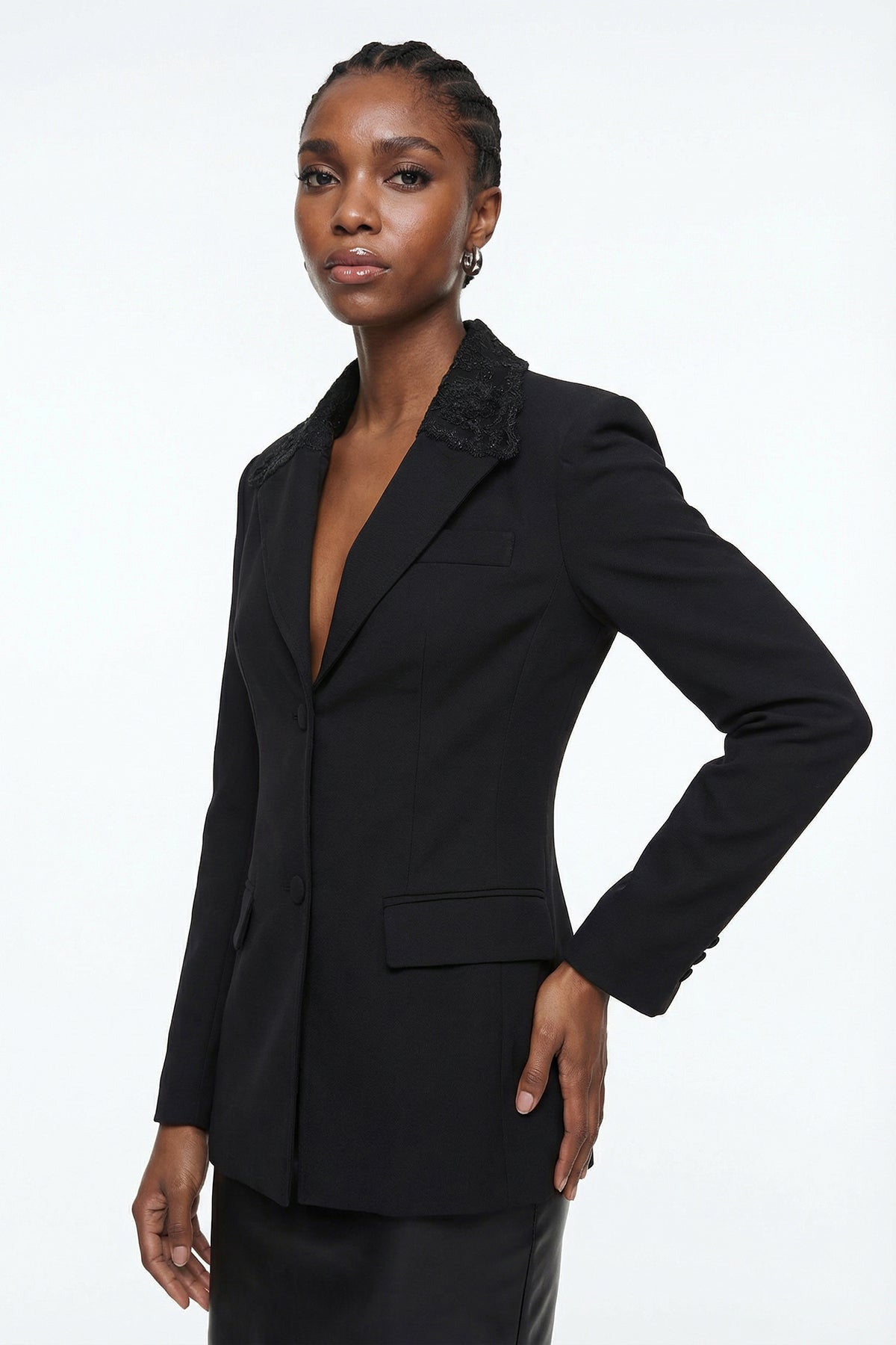 Disha Lace Floral Blazer