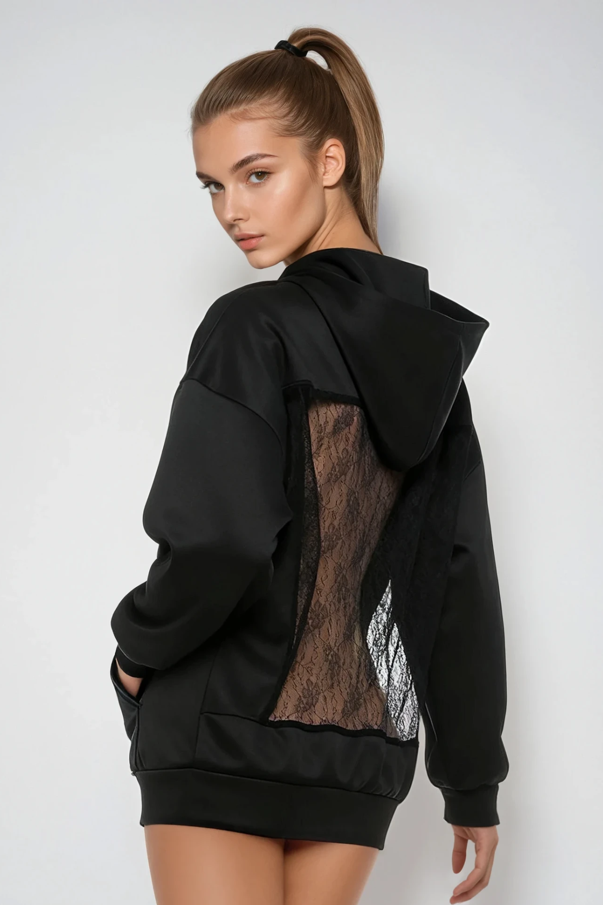 Divna Hooded Lace Top
