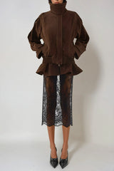 Diwata Funnel Neck Lace Skirt Set