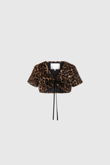 Djamel Leopard Faux Fur Jacket