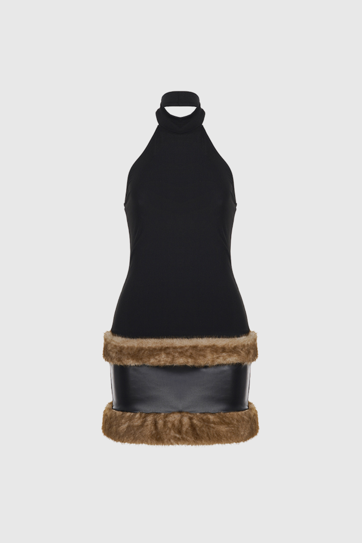 Djehutimesu Tank Top Faux Fur Mini Dress