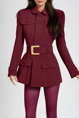 Djibril Belt Mini Blazer Dress In Red