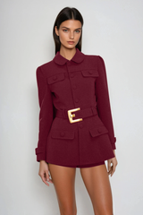 Djibril Belt Mini Blazer Dress In Red