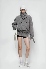 Djuradj Double Breasted Jacket In Grey