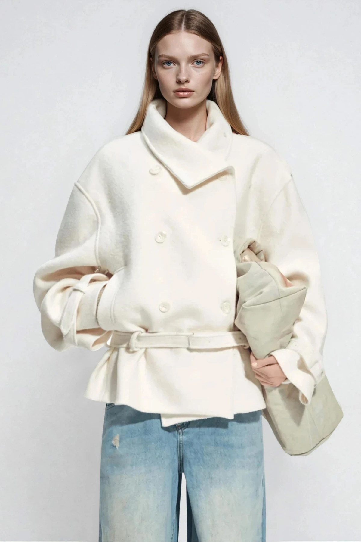 Djuradj Double Breasted Jacket In White