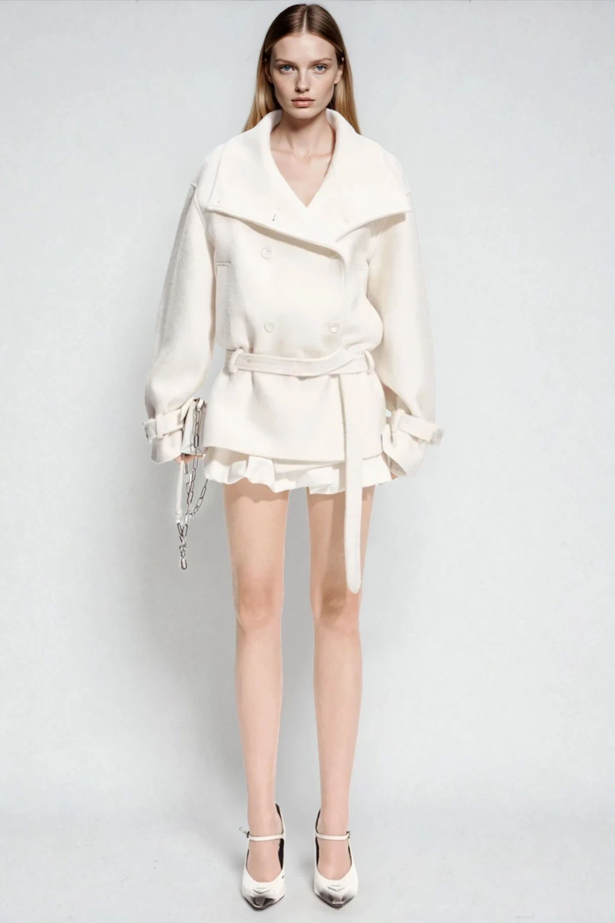 Djuradj Double Breasted Jacket In White