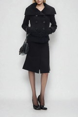 Djuradja Funnel Neck Belt Jacket In Black