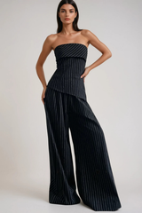 Dmitry Strapless Stripe Pants Set