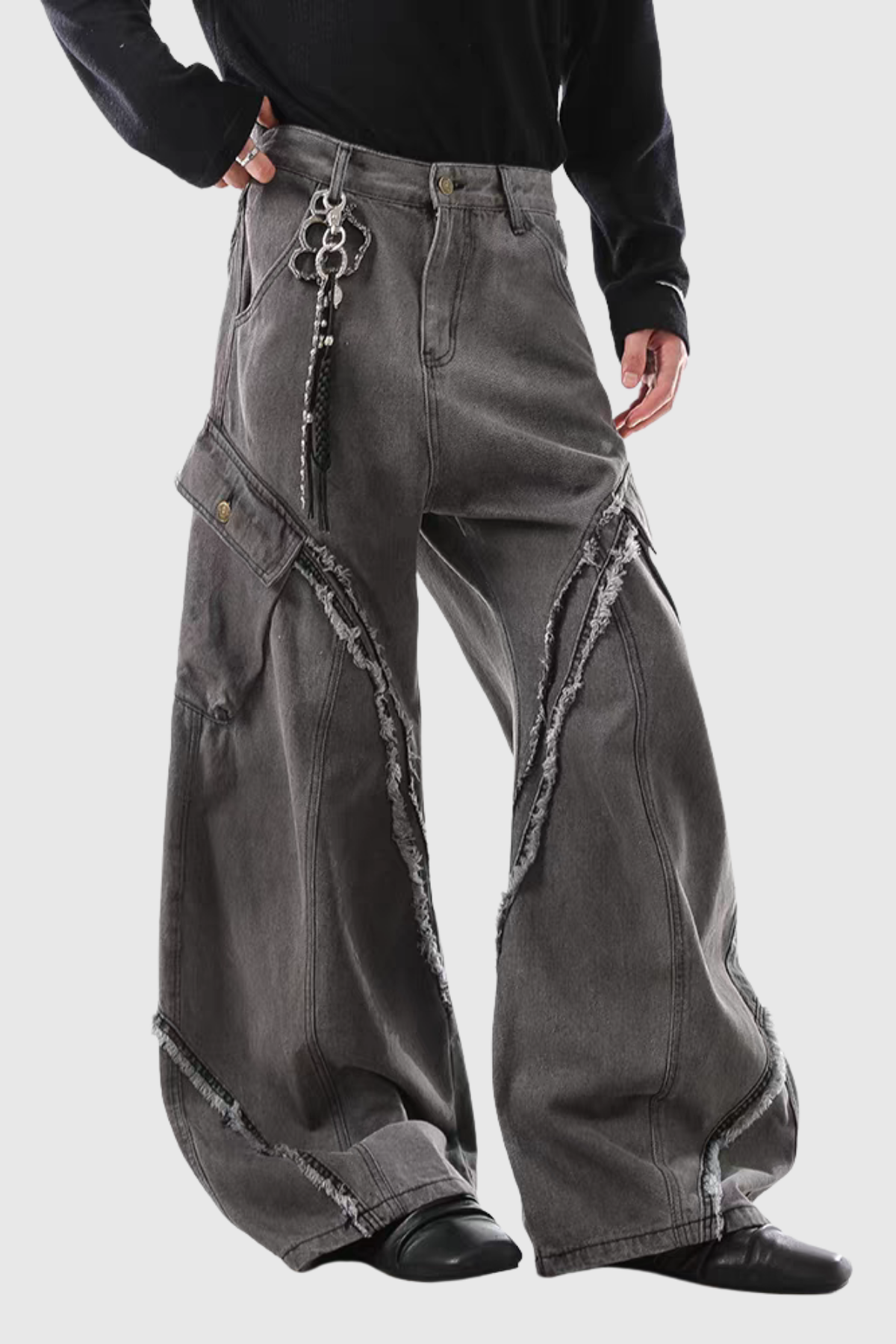 Doaa Fringe Barrel Jeans