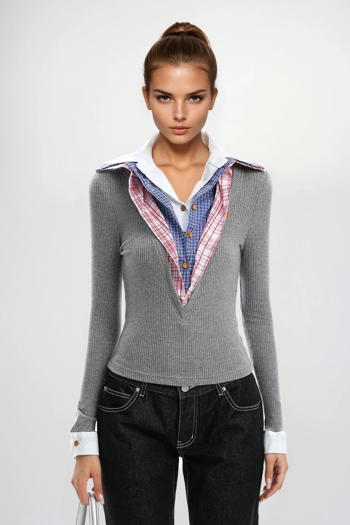 Dolph Deconstruct Grid Knit Top