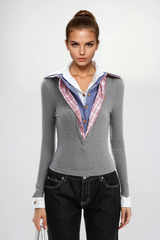 Dolph Deconstruct Grid Knit Top