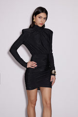Dominick Long Sleeve Ruch Mini Dress