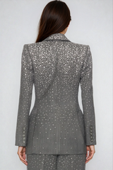Domnius Plunge Rhinestone Blazer