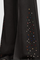 Donatella Rhinestone Bootcut Pants