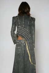 Donggeun Asymmetric Deconstruct Denim Top