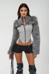 Donghyun Deconstruct Faux Fur Jacket