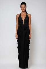 Dorothea Plunge Ruch Maxi Dress