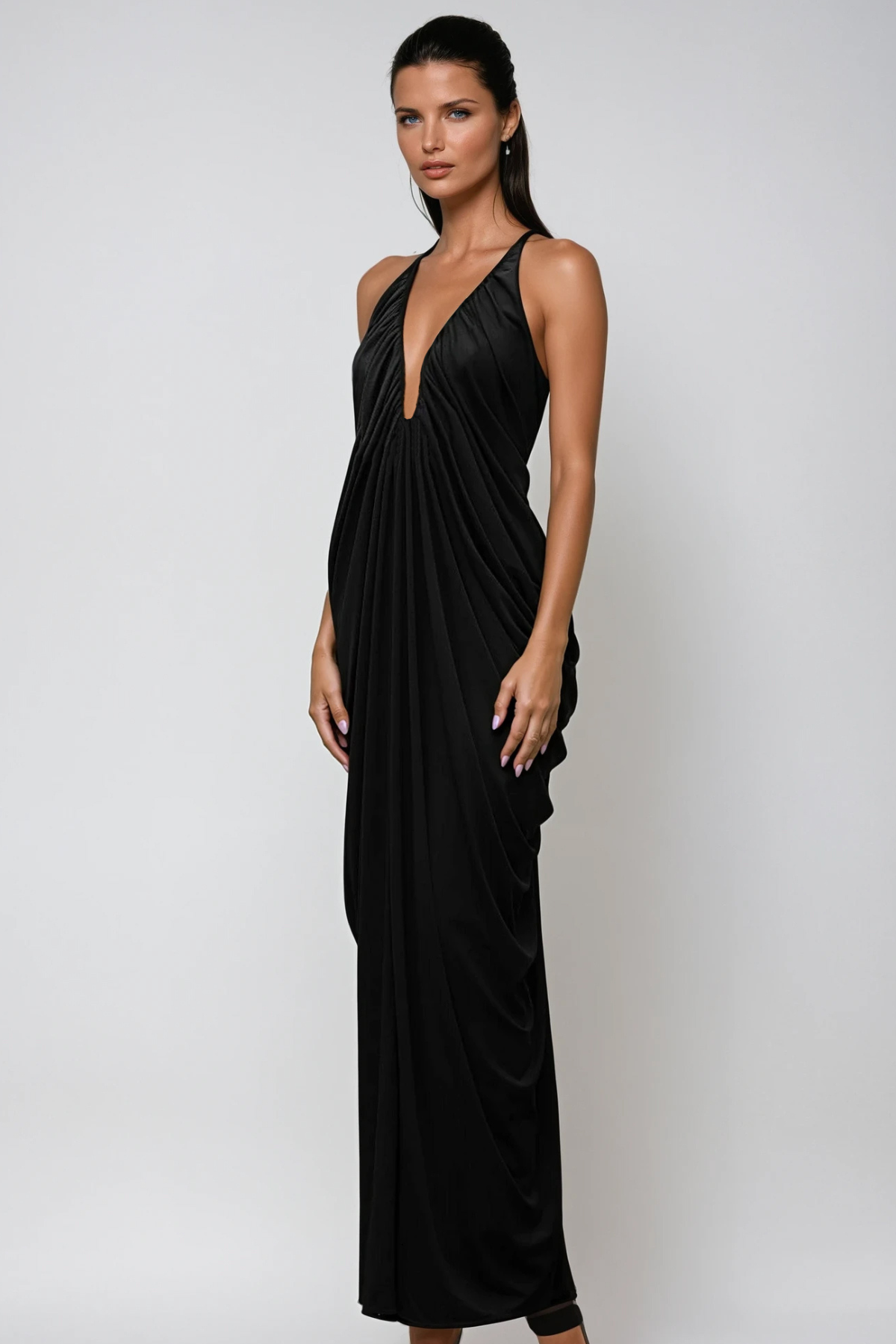 Dorothea Plunge Ruch Maxi Dress