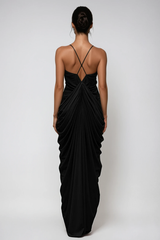Dorothea Plunge Ruch Maxi Dress