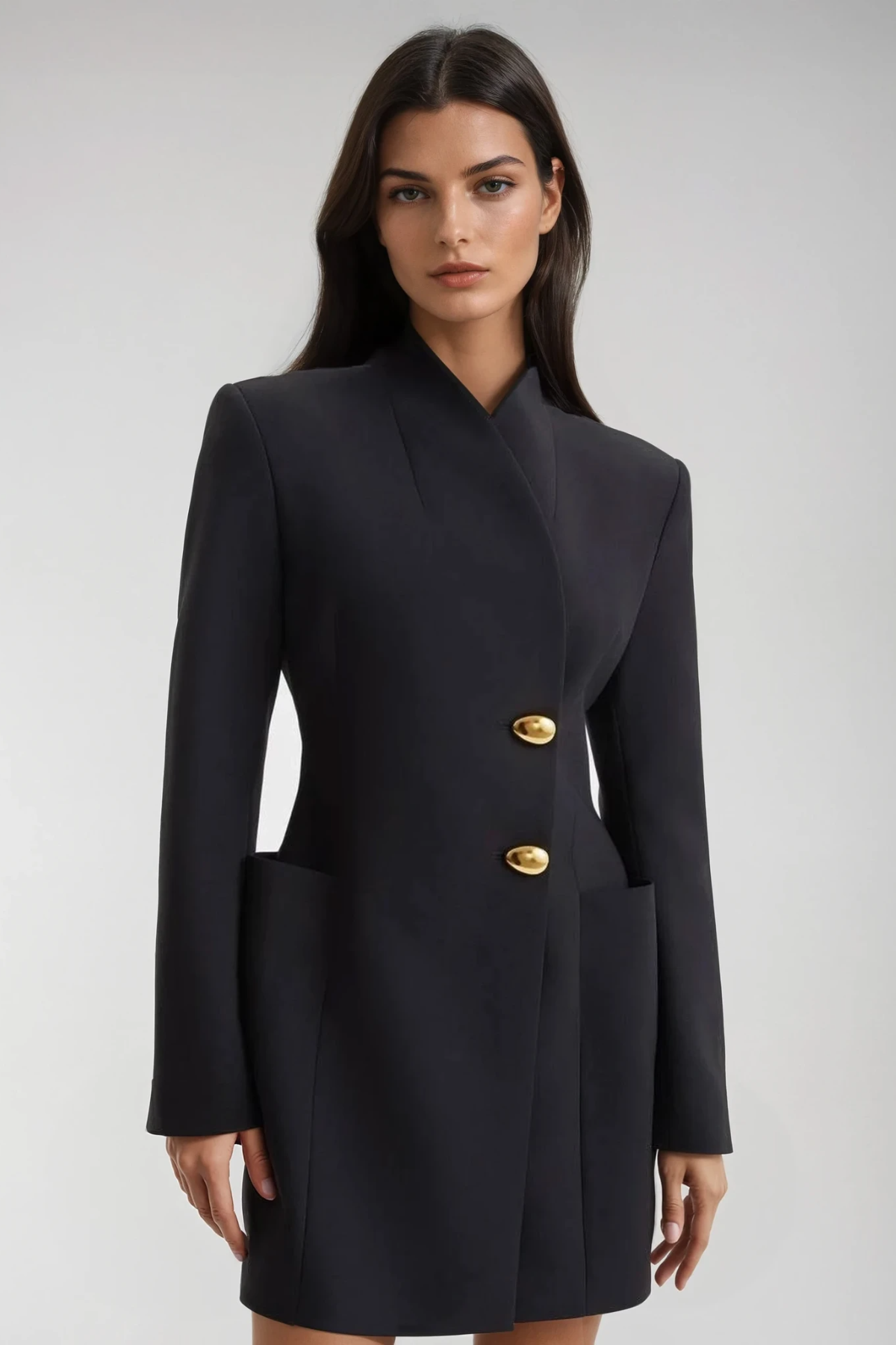 Dortha Asymmetric Embellished Mini Blazer Dress