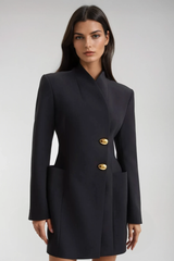 Dortha Asymmetric Embellished Mini Blazer Dress