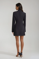 Dortha Asymmetric Embellished Mini Blazer Dress