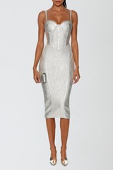 Doruk Metallic Bandage Midi Dress