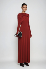 Douglass Ruch Shawl Maxi Dress In Red
