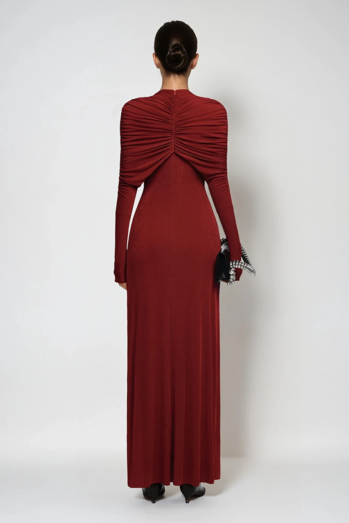 Douglass Ruch Shawl Maxi Dress In Red