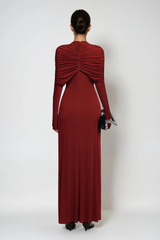 Douglass Ruch Shawl Maxi Dress In Red