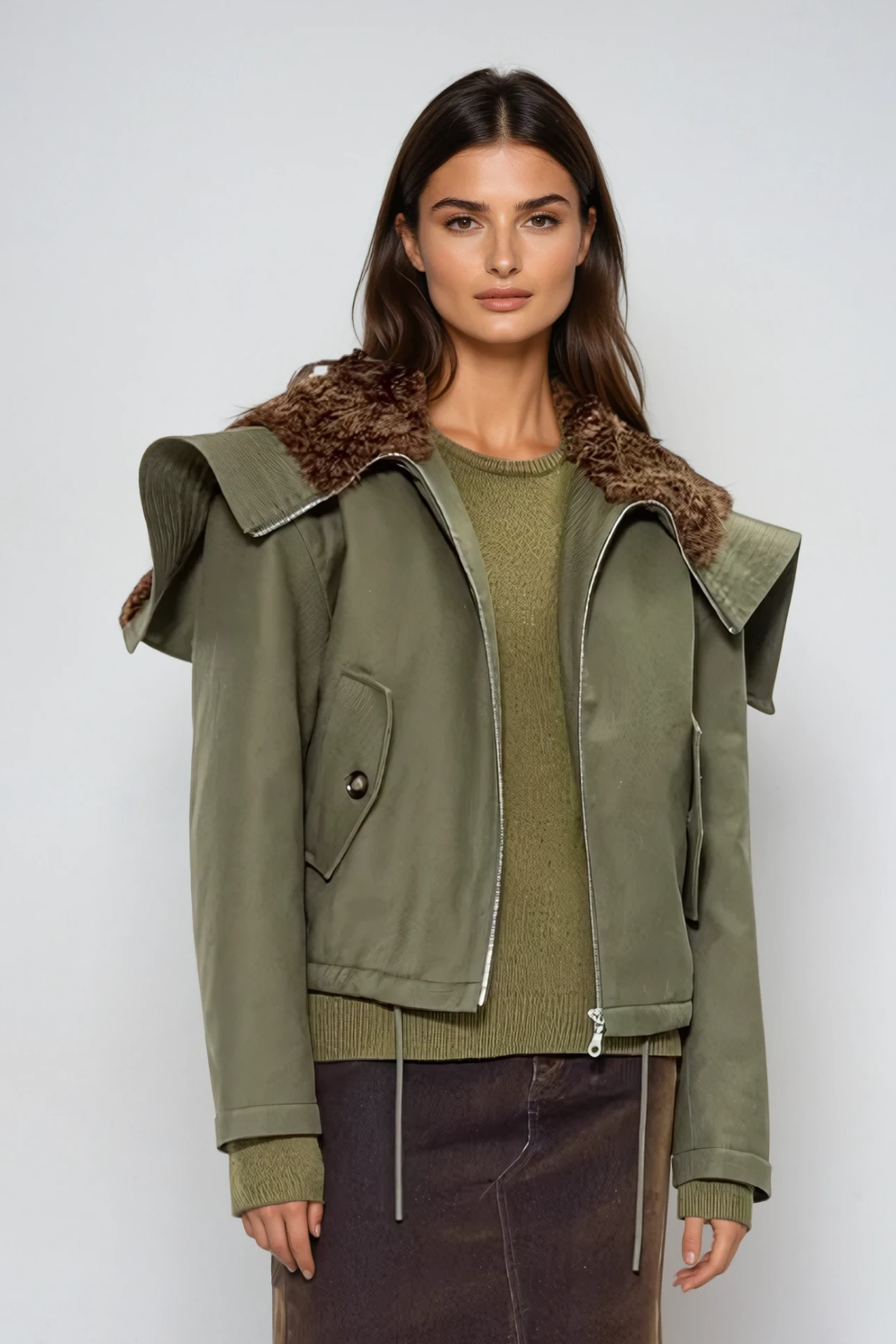 Doyle Deconstruct Faux Fur Jacket