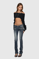Draga Zipper Deconstruct Jeans