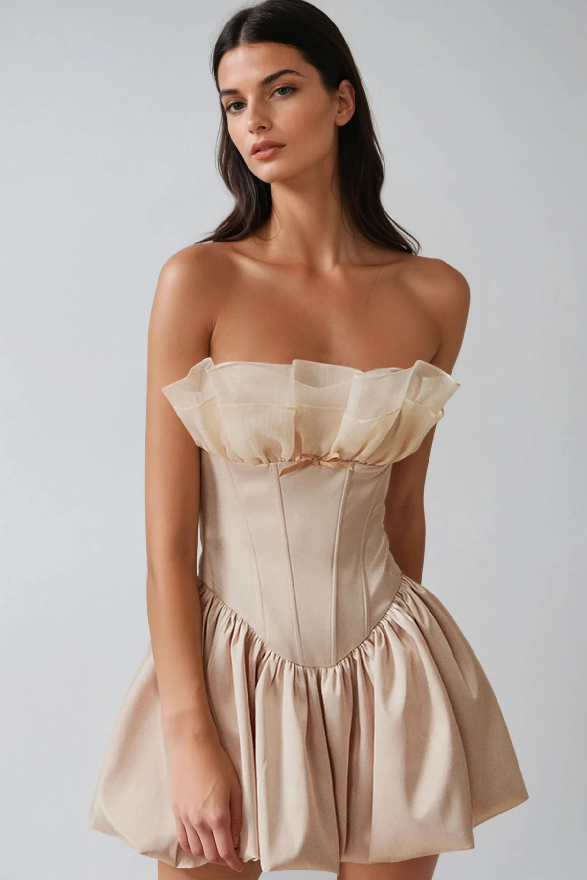 Dren Strapless Corset Bubble Mini Dress