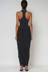 Dru Tank Top Ruch Maxi Dress In Black