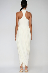 Dru Tank Top Ruch Maxi Dress In White