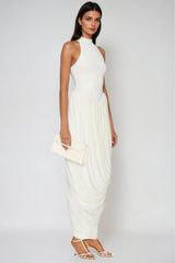 Dru Tank Top Ruch Maxi Dress In White