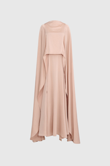 Drupada Split Satin Shawl Maxi Dress