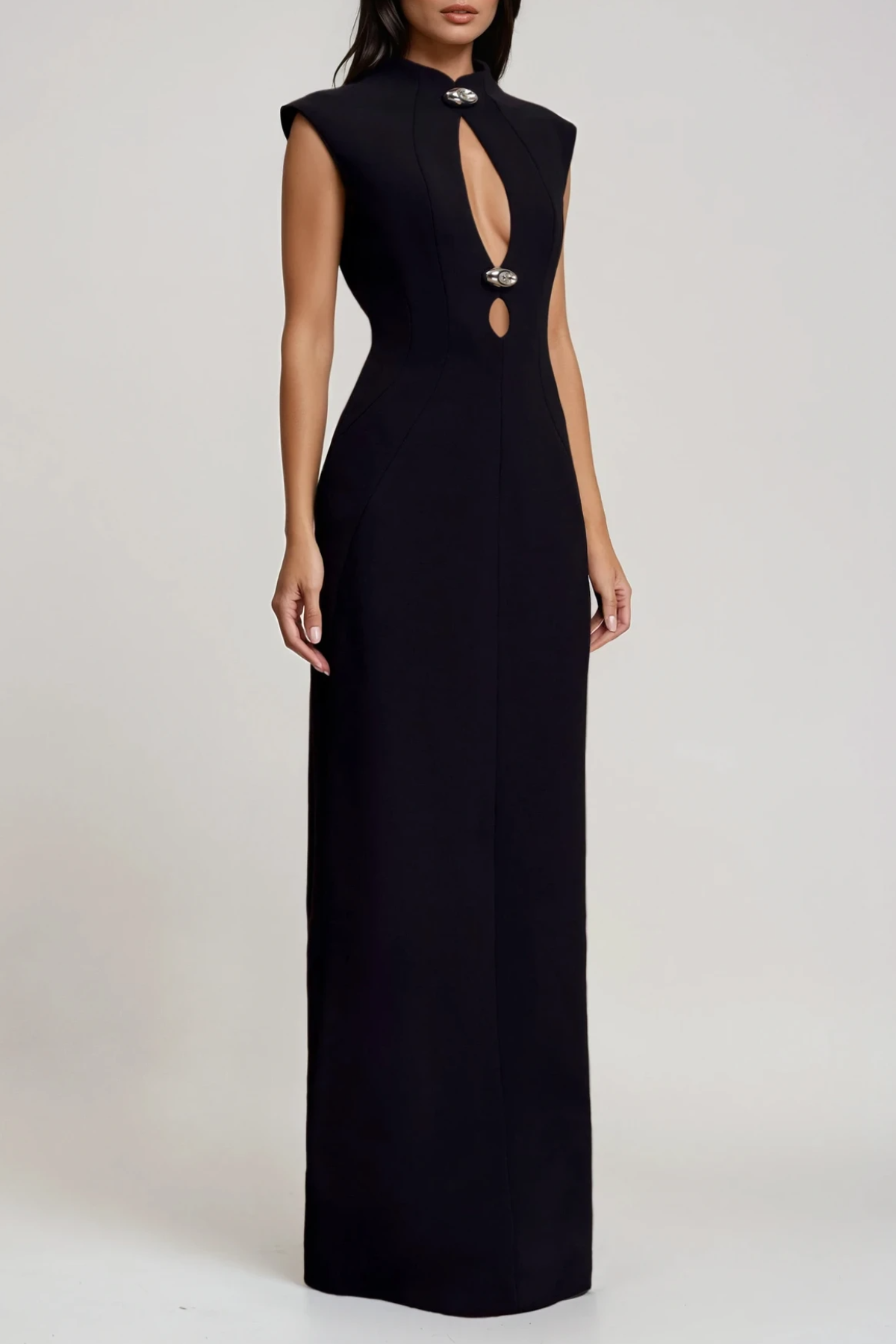 Duarte Sleeveless Cutout Maxi Dress In Black