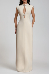 Duarte Sleeveless Cutout Maxi Dress In White